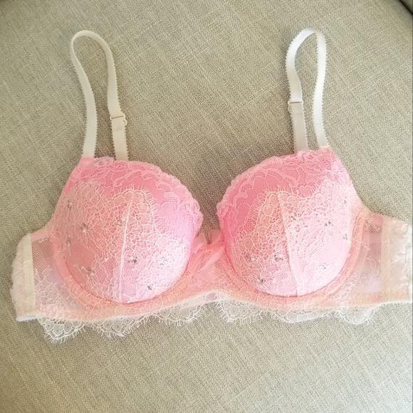 Victoria's Secret Vintage Dream Angels Rhinestone Crystal Lace up Lined Demi Bra - Picture 3 of 16